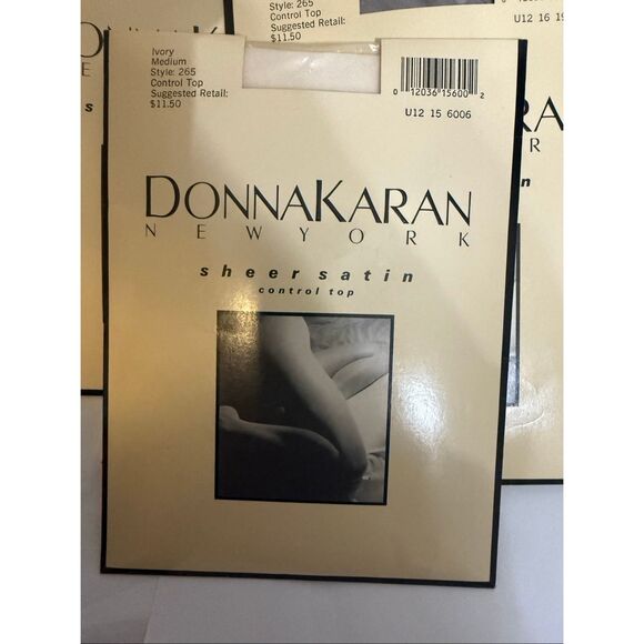 Lot of 6 Donna Karan Women's Sheer Satin Pantyhose Control Top Ivory Medium NWT - Picture 1 of 7